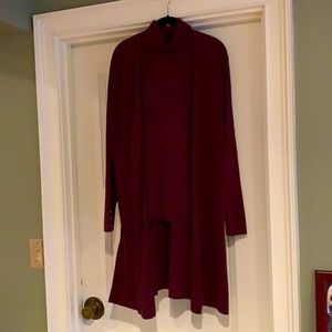 Talbots sweater set, wine color, xl.